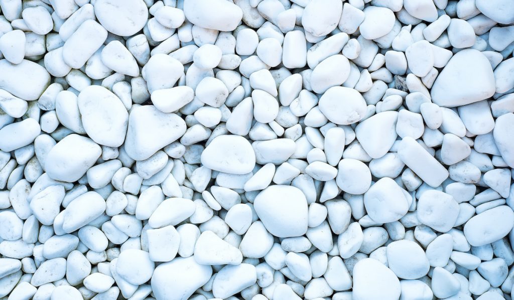 polished white pebbles