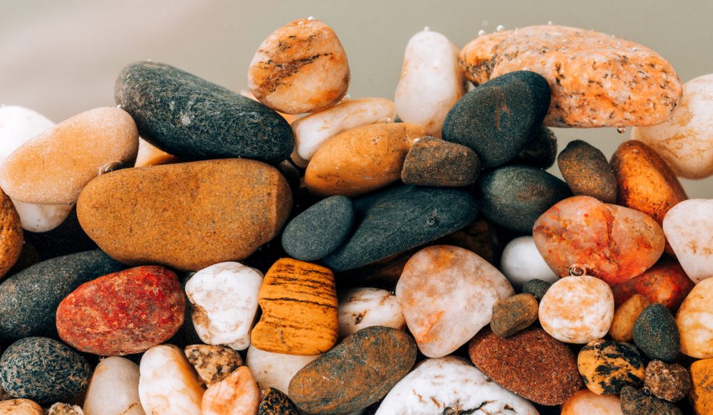 pebbles in aquarium