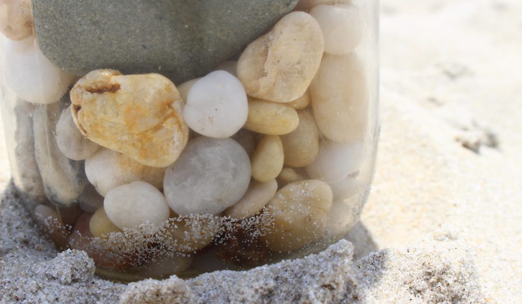 pebbles inside a jar