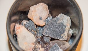 crystals in rock tumbler