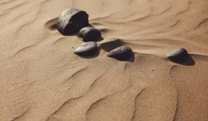 rocks on sand